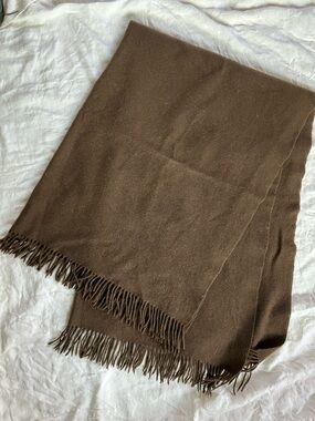 Restoration Hardware Cashmere Fringe Throw Blanket